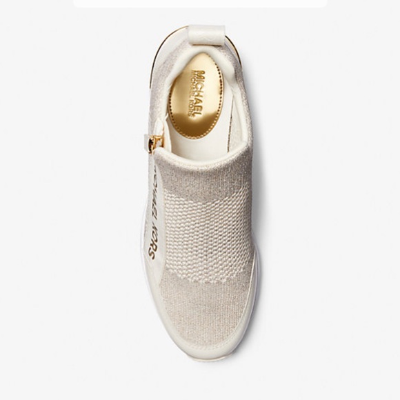 Women’s Michael Kors Willis Metallic Stretch Knit Trainer size 10 - Picture 4 of 12